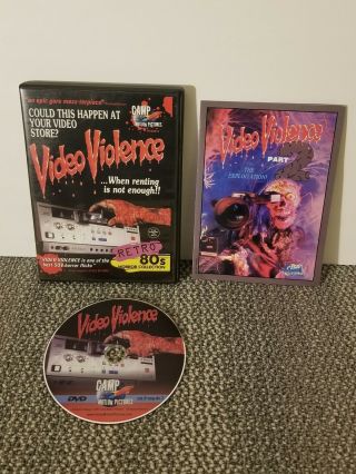 Video Violence 1 & 2 Dvd Camp Motion Pictures With Insert Rare Oop.  Not Vhs