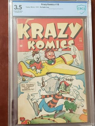 Krazy Komics 16 Cbcs Vg - (3.  5) Extremly Rare Issue Gldn Age Timely Winter 1944