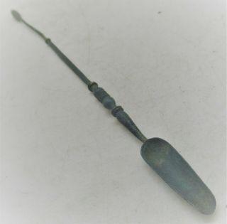 Circa 200 - 300ad Ancient Roman Bronze Decorated Medical Tool Or Spoon