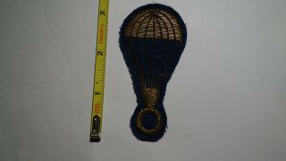 Extremely Rare Wwii Italian Gold Bullion On Blue Felt Paratrooper Patch.  Rare