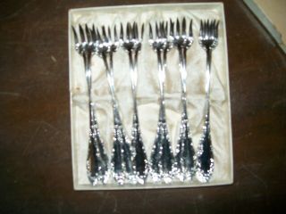 Rogers 1881 Silverplate Seafood Forks Set Of 12.