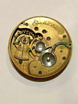 Vintage 1886 Elgin Grade 99 Pocket Watch Movement Parts 18s 11jewels