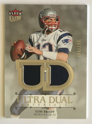 Tom Brady 2007 Fleer Ultra Dual Materials Game Worn Jersey /199 (rare)