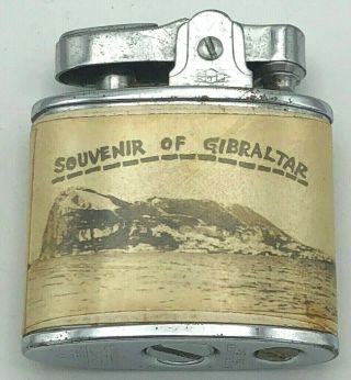 Omega Souvenir Of Gibraltar Pocket Lighter Unique Vintage Antique Collectible