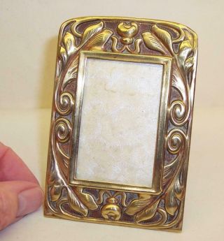 Period Antique Victorian Art Nouveau Gilt Pressed Brass Photo Frame