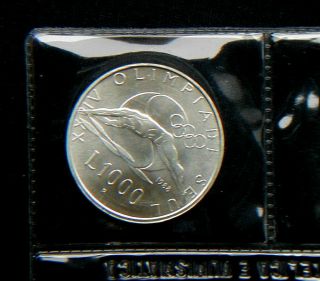 1988 San Marino Rare Silver Coin 1000£ Olympic Games Seul Korea Unc