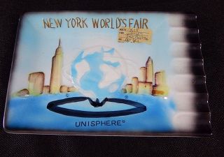 York Worlds Fair Ashtray 1964 - 1965 Unisphere By Uss Steel 8x5 Inch Rare