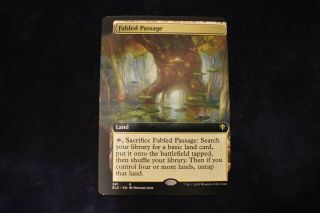 Miscut Misprint Fabled Passage Extended Art Rare M/nm Throne Of Eldraine Mtg
