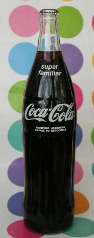 Argentina Vintage Old Coca Cola Big Tall Bottle Acl Familiar Rare 1000 Liter