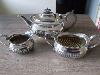 Antique 3 Piece Silver Plated Tea Set,  Thomas Bradbury & Sons
