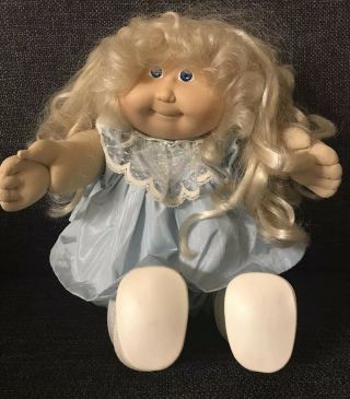 Rare Vintage 1986 Clothing Cabbage Patch Doll Blue Eyes Blonde Hair