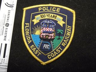Florida East Coast Railway Railroad Police 100th Anniversry 1995 Patch Rare Old