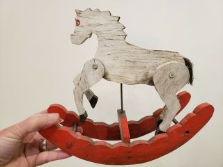 Antique Wood American Folk Art Rocking Horse