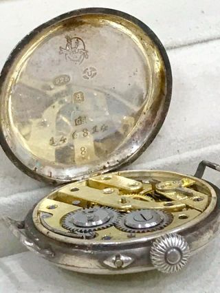 Vintage 1916 Ww1 Trench Military Style Watch Silver 925 Joblot