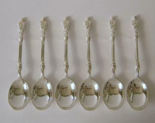 A Set Of Six Heavy Sterling Silver 10.  8 Cms Spoons Sheffield 1903 & 13 99 Grams