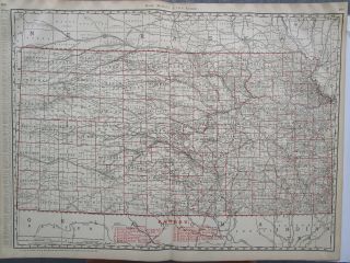 KS XL 1901 KANSAS RAILROAD Map Business RAILWAYS 1900s LEAVENWORTH & TOPEKA RR 2