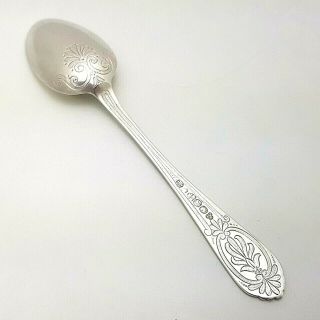 Antique Victorian 1878 Newcastle Solid Sterling Silver Dessert Spoon 40.  5g 3