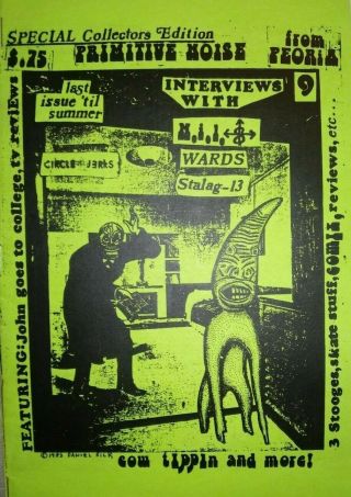 Rare Orig 1983 Hc Punk Fanzine,  " Primitive Noise " 9,  Circle Jerks,  Stalag 13