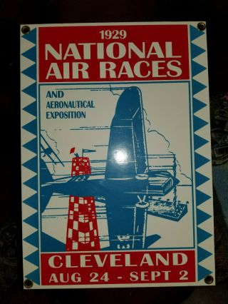 Aviation Nostalgia - 1929 National Air Races Sign.  Made In Usa - Rare