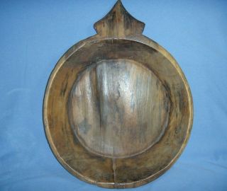 Antique Primitive Wood Bread Dough Bowl Bread Board Tray Kitchen 15 " Hand Carved