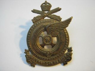 RARE WW1 CANADIAN 2ND ARMOURED CAR REGIMENT SCULLY LTD.  MONTREAL CAP BADGE. 2