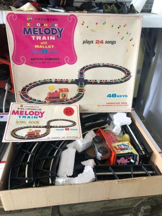 Vintage Cragstan Xylophone Melody Tin Train 1960’s With Instructions Rare