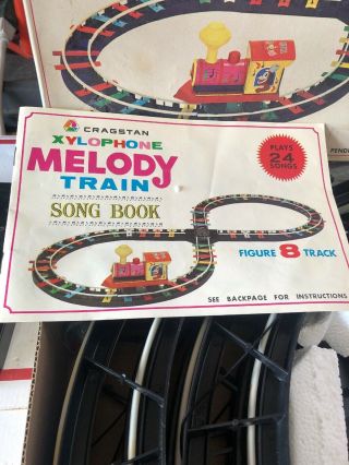 Vintage Cragstan Xylophone Melody Tin Train 1960’s With Instructions Rare 2