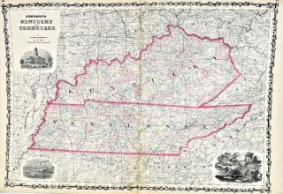 Large Antique Map Johnson 