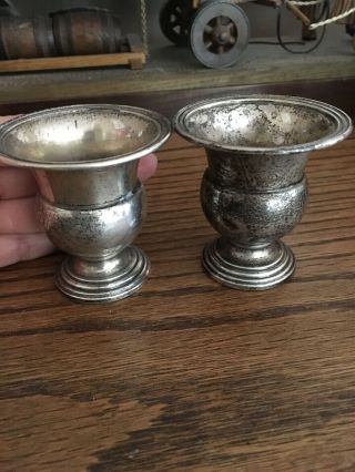 Vintage Set Of Two - Sterling Silver Toothpick Urns