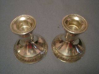 Vintage Pair 2 Sterling Silver Candle Stick Holders Duchin Creations 2
