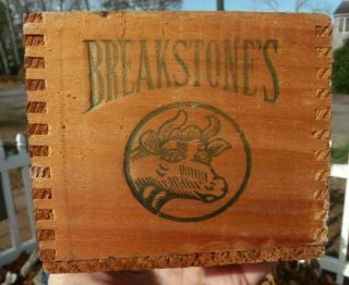 VINTAGE ADVERTISING WOODEN BREAKSTONE ' S CHEESE BOX WOOD COW OLD GENERAL STORE 2