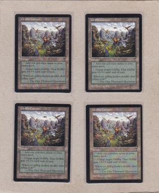 Mtg - 4x Griffin Canyon X4 - Visions - Rare Ex/nm Playset