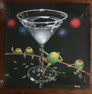 Michael Godard - " Dirty Martini " - Olive - Playboy - Dancing - Dancer - Las Vegas - Art - Rare