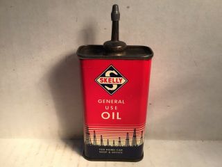 Vintage Skelly Oil Can Handy Oiler Lead Top 4 Oz Rare Tin 3 Texaco Veedol Sunoco