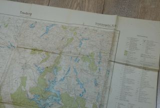 GERMAN WW2 WEHRMACHT 1940 MILITARY MAP Treuburg East Prussia RARE WAR RELIC 2