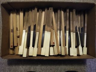 Complete Set Antique Pump/reed Organ Keys Wood And Plastic - Repurpose Piano