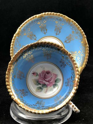 Rare Paragon Embossed Floating Rose Cup & Saucer