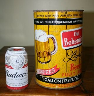 Vintage Beer Can Old Bohemian Jersey 1 Gallon Mini Keg Rare