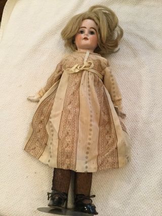 Vintage 1920s Germany Heubach Koppelsdorf 275 Bisque Leather Body Girl Doll 15 "