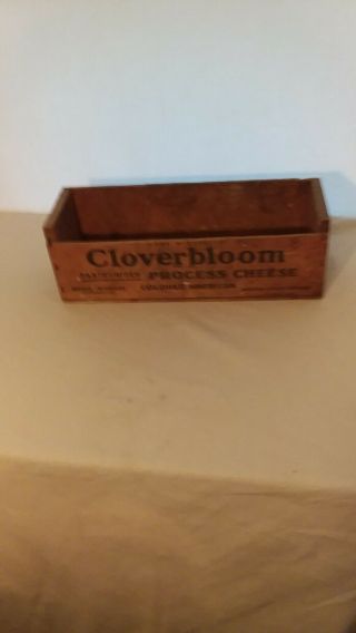 Vintage Wooden Armour Creameries Cloverbloom Process Cheese Box 5 Lbs