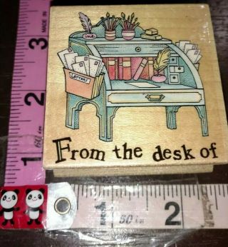 From The Desk Of,  All Night Media,  Rare,  B124,  Wood,  Rubber Stamp