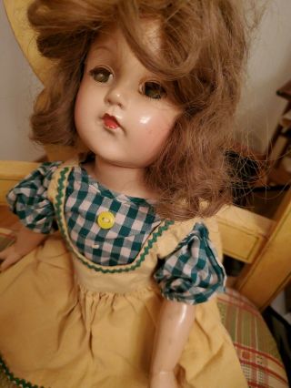 Vintage Effanbee Girl Doll 18 Inch Tall 1940s Composition Parts