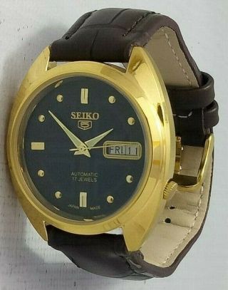 Vintage Seiko 5 Automatic 17 Jewel Cal.  6309 A Date Day Japan Made Men 