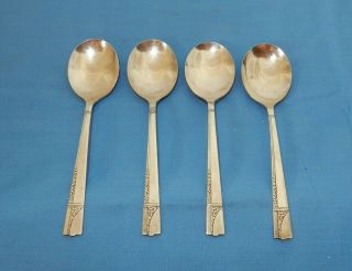 Nobility Plate Oneida Silverplate Caprice 1937 Round Bowl Soup Cream Spoons - 4