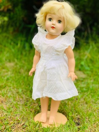Vintage 14 " Ideal P - 91 P91 Toni Doll Blonde With Dress Cute Composition Compo