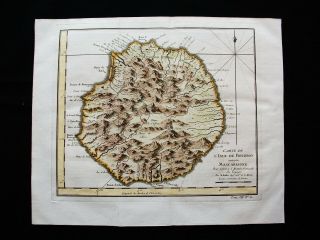 1754 Bellin: Map Asia,  India,  Reunion Island,  Indian Ocean,  Saint - Denis