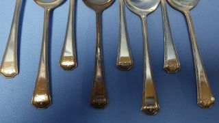 8 National Silver Company N.  S.  Co.  Silverplate Soup Gumbo Spoons Adam Pattern 3