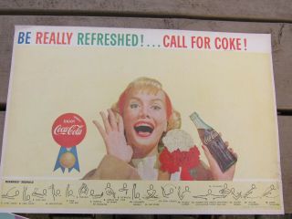 Vintage Rare 1960 Coca Cola Soda Fountain Paper Dinner Place Mats Book Cover