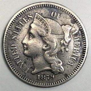 1879 Three Cent Nickel Coin Rare Date