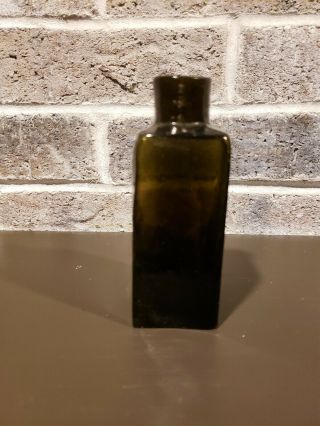 Black Glass Blacking Bottle Pontiled Base - Antique Circa 1850 - 1870